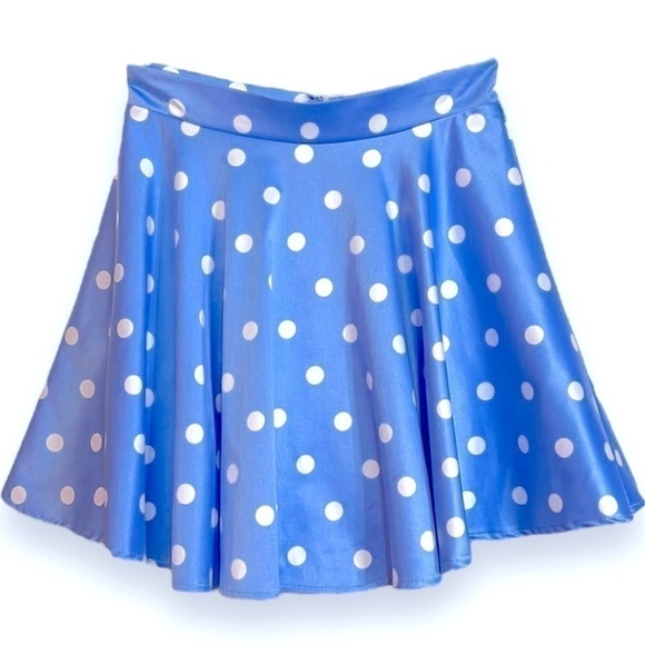 Jodi Kristopher Polka Dot Pleated Periwinkle Skirt with Tulle layers Jrs Size 1 - Picture 2 of 10